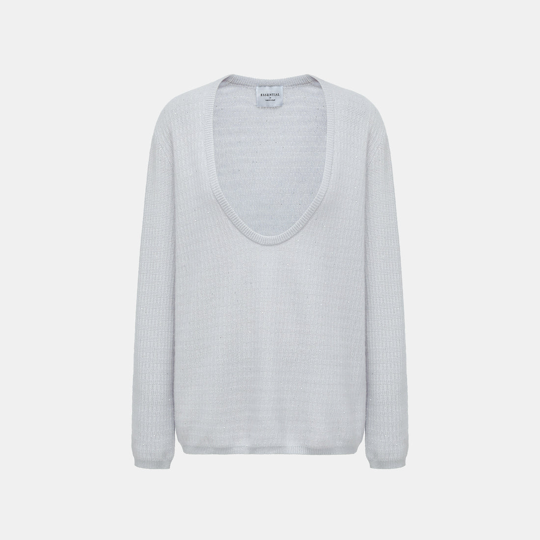 “Autumn Diary” 100% Cashmere極細絨柔星點低弧領針織上衣—Nebula Veil霧影星河