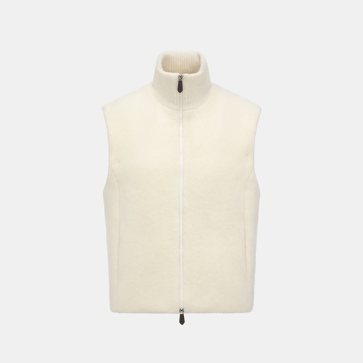 “Winter Diary”100%Cashmere頂級90白鵝絨朵高領背心—Snowlight Frames雪日菲林