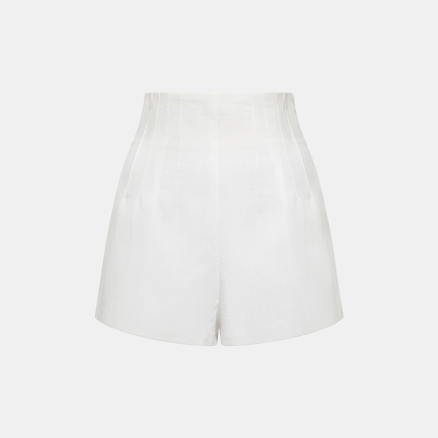 “Easy go Chic” 華夫格墊肩襯衫/短褲套裝—白