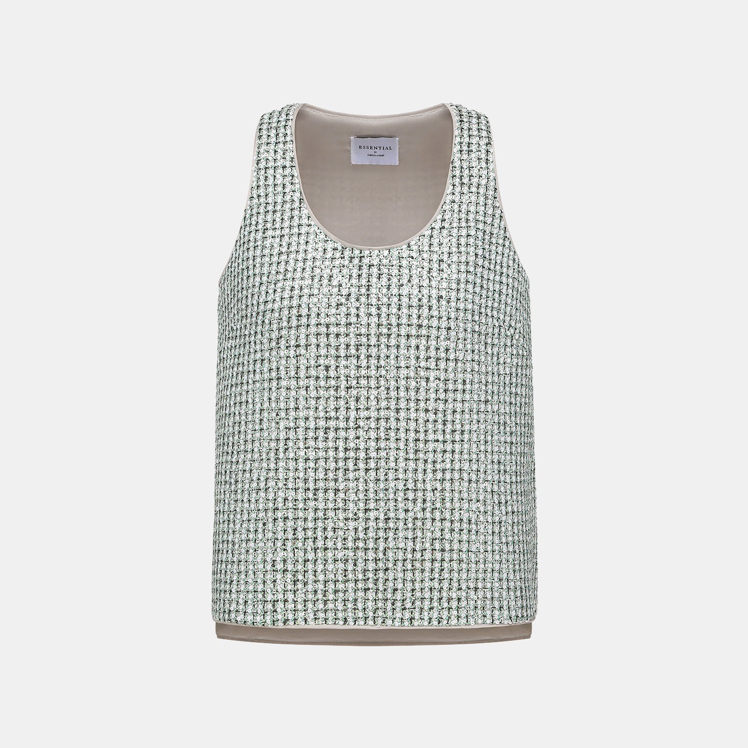 “Weekend at Monaco” 彩織亮片鑲藝花呢背心—Chartreuse Swizzle夏翠絲旋舞