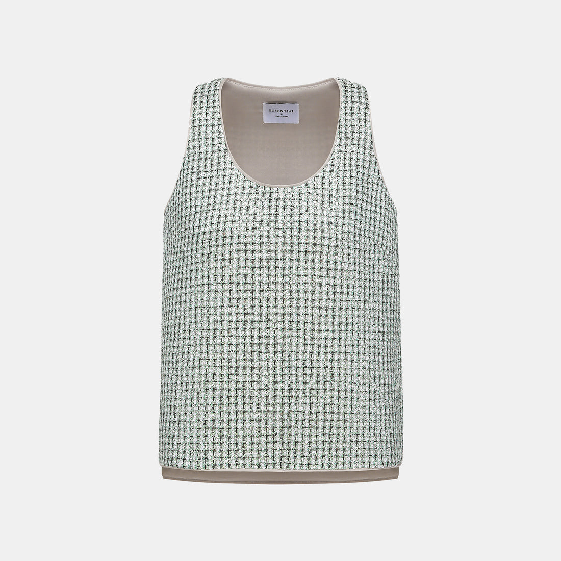 “Weekend at Monaco” 彩織亮片鑲藝花呢背心—Chartreuse Swizzle夏翠絲旋舞