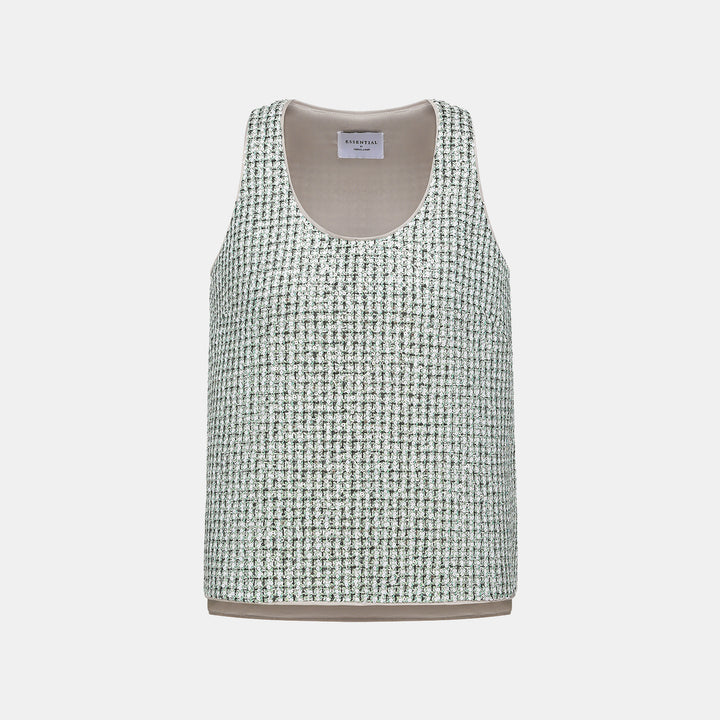 “Weekend at Monaco” 彩織亮片鑲藝花呢背心—Chartreuse Swizzle夏翠絲旋舞