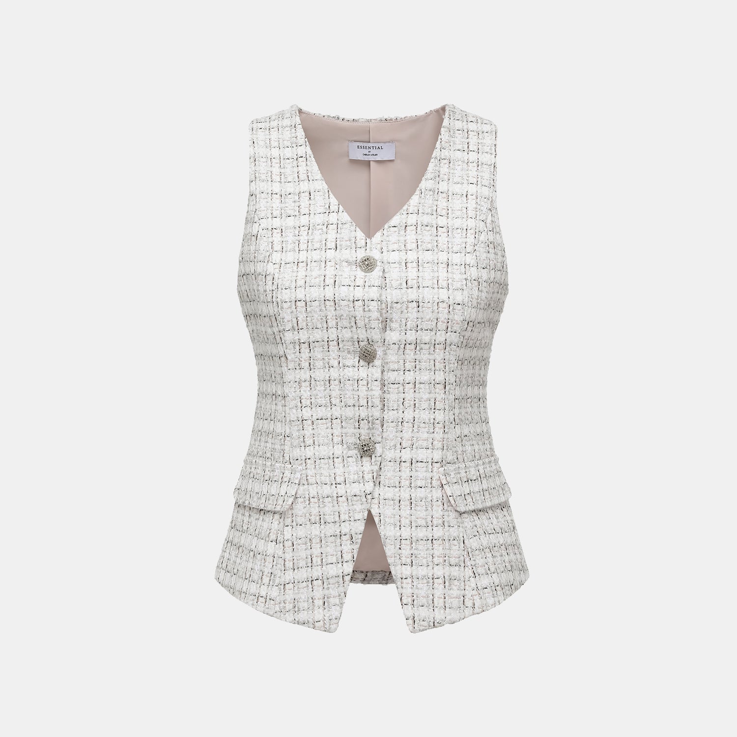 "Chelsea Citywalk."  立體剪裁花呢背心—Blanc