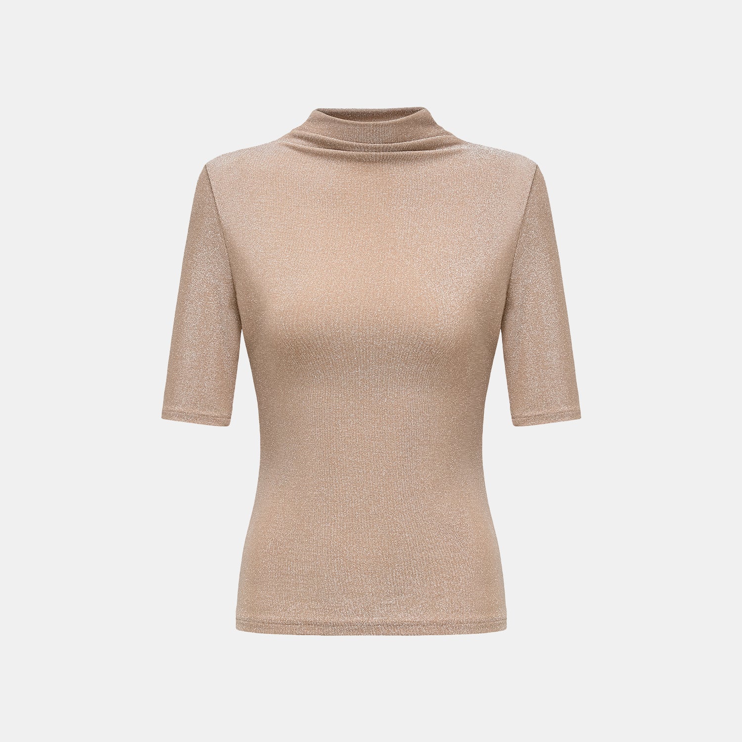 “Easy-go Chic” 銀織工藝彈性合身上衣—Tan