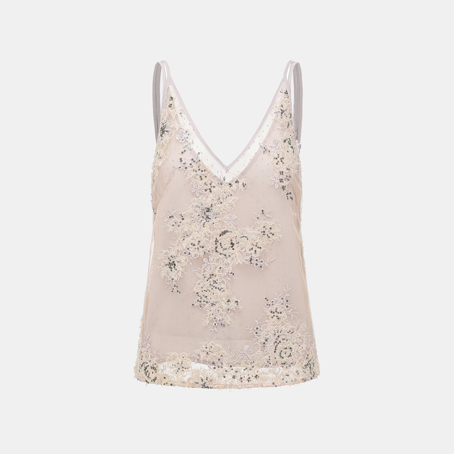 "Imperial Gala." 奢華蕾絲珠繡輕國風細肩帶背心