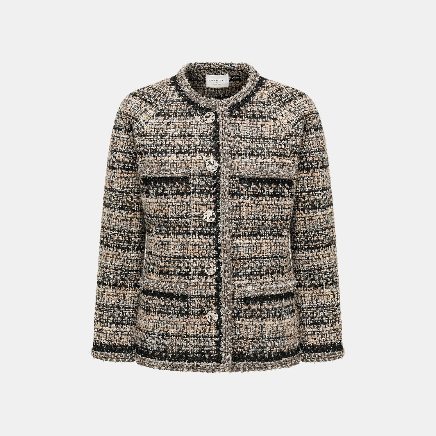 “Knightsbridge citywalk.” 花呢外套—駝/黑