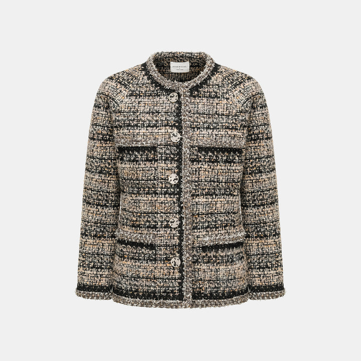 “Knightsbridge citywalk.” 花呢外套—駝/黑