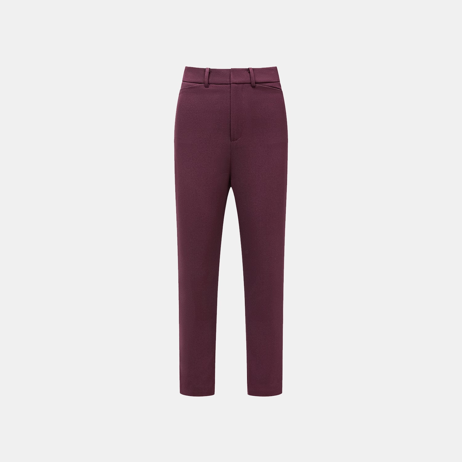 "Westminster Weekdays" Luxe Heather Acetate Cropped Pants - Pinot Noir