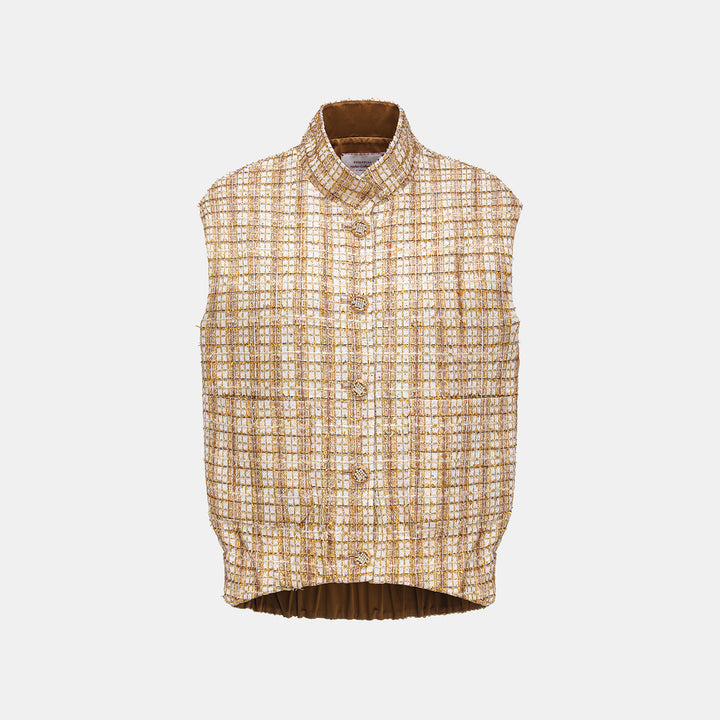 "Sloane Ave." 法國頂級縷金工藝蕾絲花呢Oversized背心—Versailles Chanson凡爾賽香頌