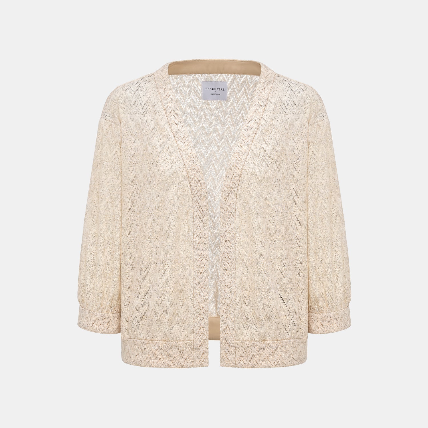 “Summer Diary” 義大利Chevron山形金縷織紋針織開衫—Isle Breeze沙嶼暖風