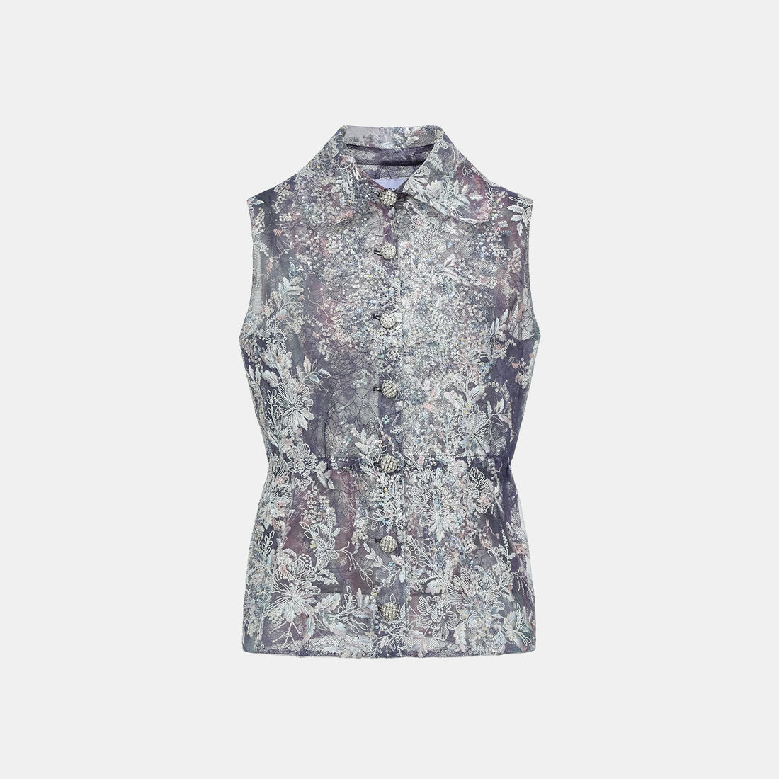 "Imperial Garden Teatime"緞染繡霞奢華珠繡蕾絲狩獵收腰輕國風馬甲背心—Nocturne Bloom凝夜浮香