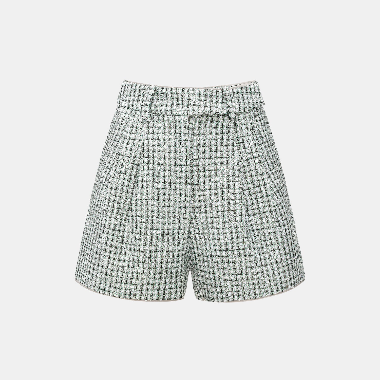 “Weekend at Monaco” 彩織亮片鑲藝花呢短褲—Chartreuse Swizzle夏翠絲旋舞