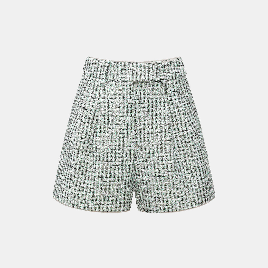 “Weekend at Monaco” 彩織亮片鑲藝花呢短褲—Chartreuse Swizzle夏翠絲旋舞