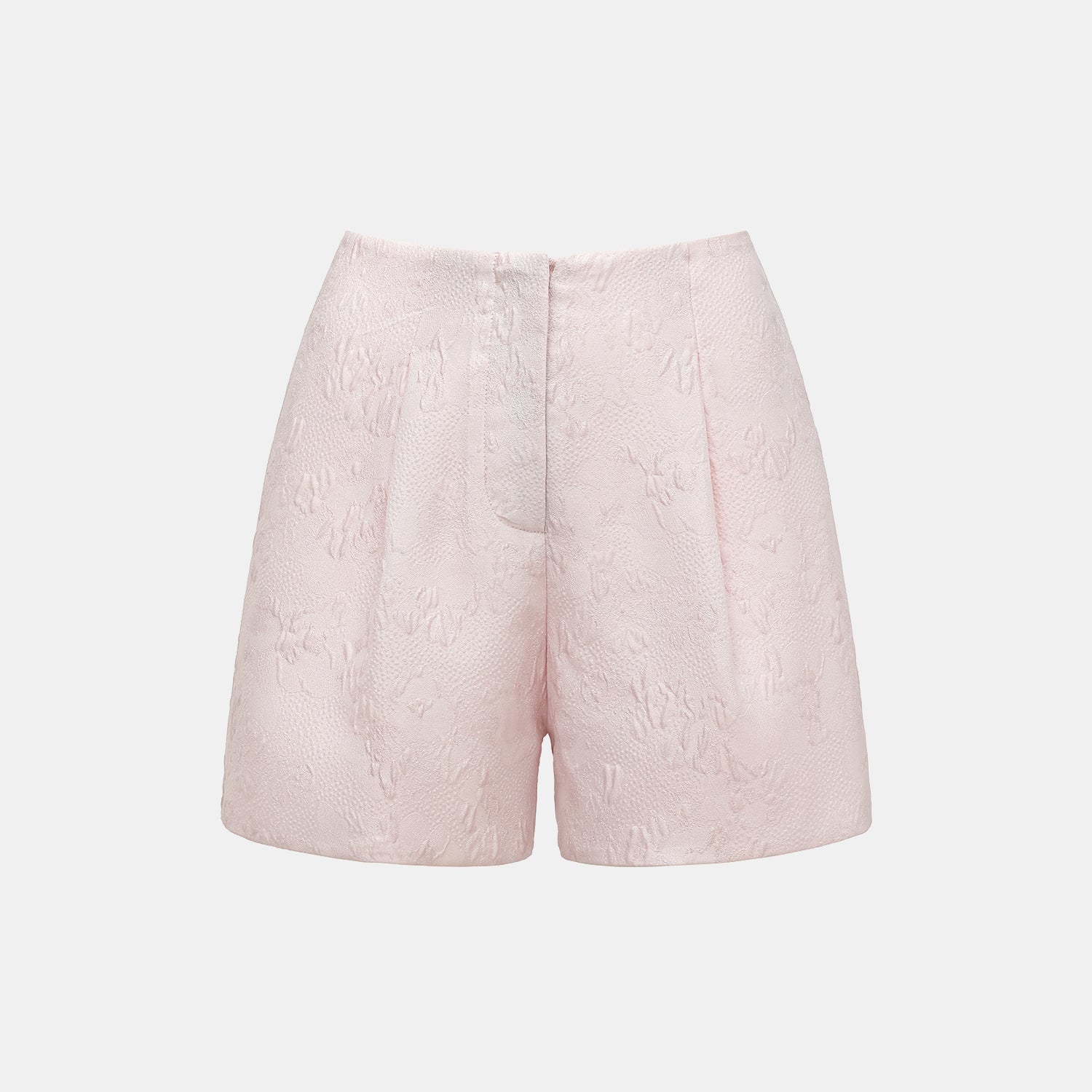 “茶宴” 碎銀工藝提花輕國風短褲—粉露芙蓉