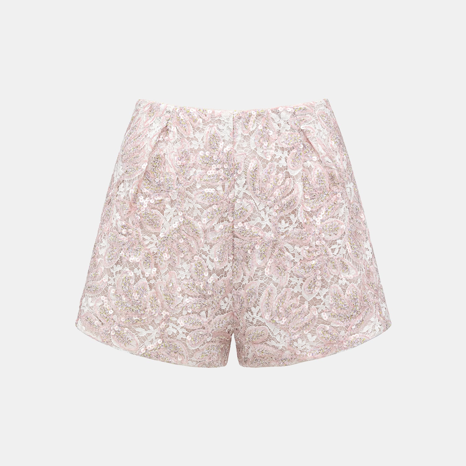 "Quiet Mastery." 法國頂級高級訂製琉光繪繡蕾絲短褲—Chantilly Mirage香緹幻影