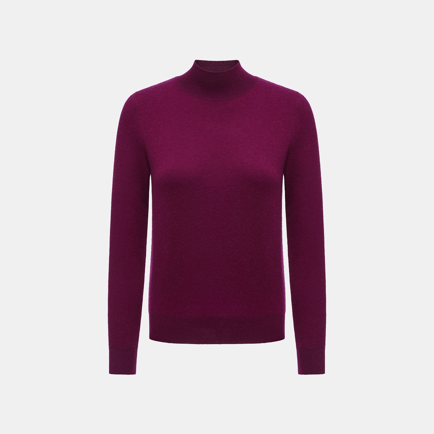 “Winter Diary” Cashmere極簡純色立領針織衫—Velvet Plum絨夜紫莓