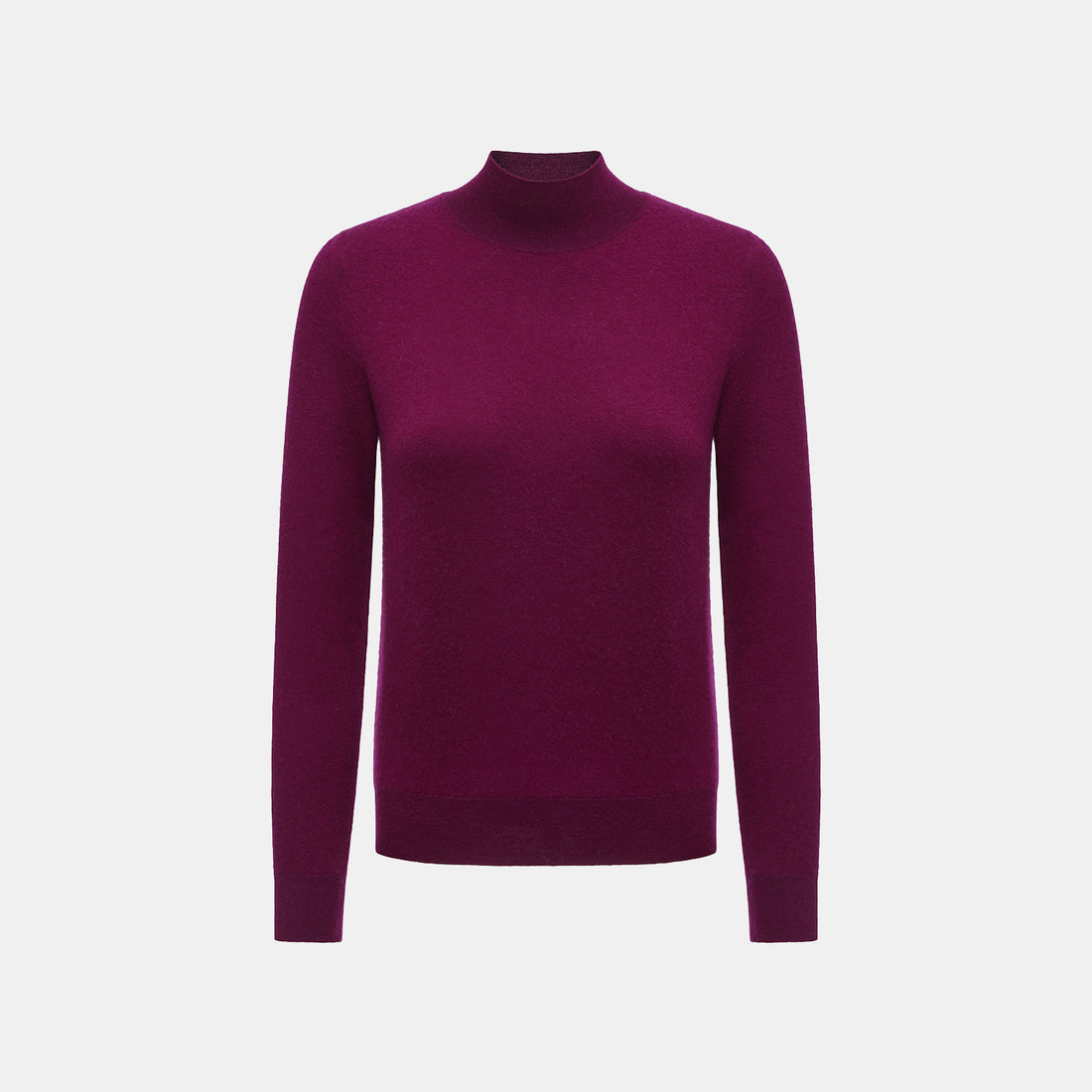“Winter Diary” Cashmere極簡純色立領針織衫—Velvet Plum絨夜紫莓