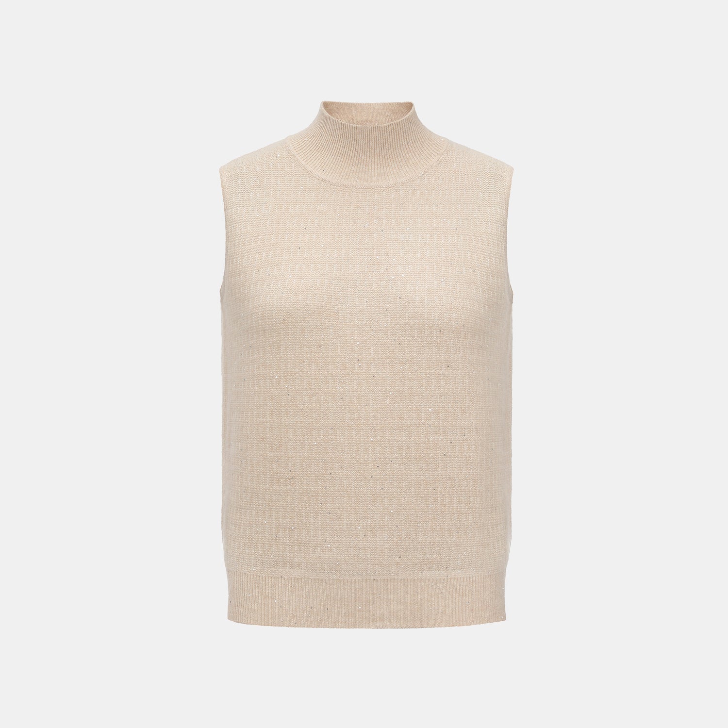 “Autumn Diary” 100% Cashmere極細絨柔星點高領針織背心—Dream of Wheatfield麥田之夢