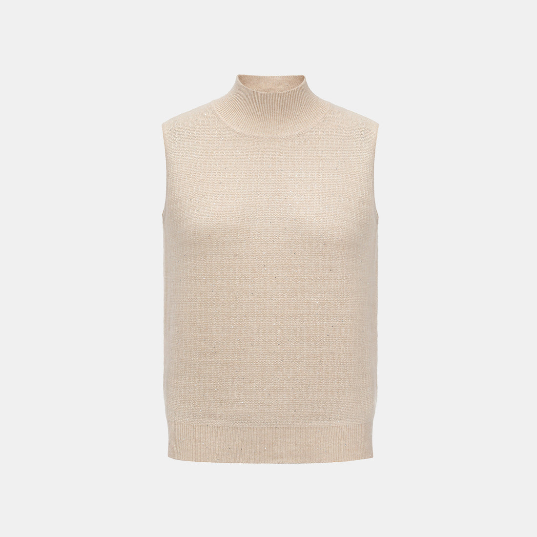 “Autumn Diary” 100% Cashmere極細絨柔星點高領針織背心—Dream of Wheatfield麥田之夢