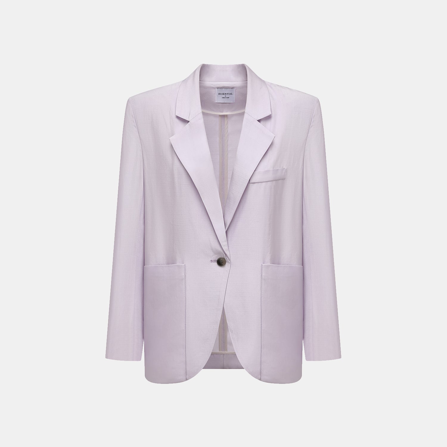 "Speak Sleek" 奢華輕薄麻感肌理醋酸Oversized西裝外套—Lilac