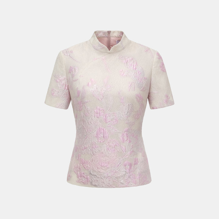 “春意” 提花輕國風上衣—浮光露櫻