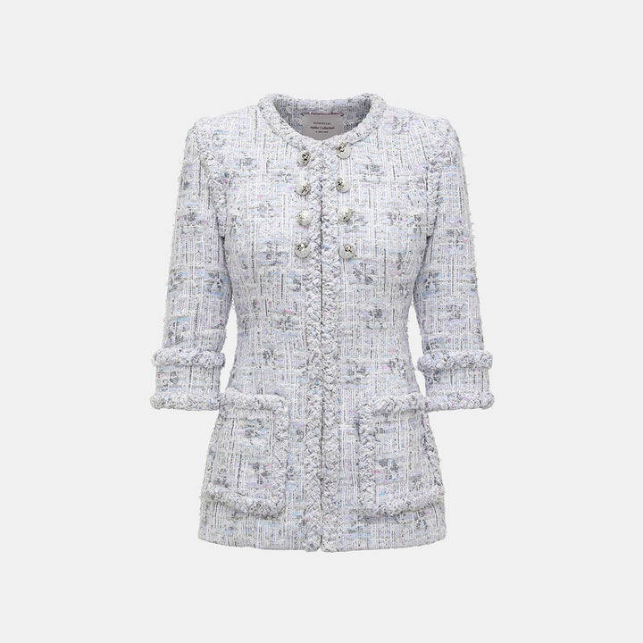 "Arcade of CherJoy Atelier." French summer light tweed high-end custom three-dimensional tailoring jacket 