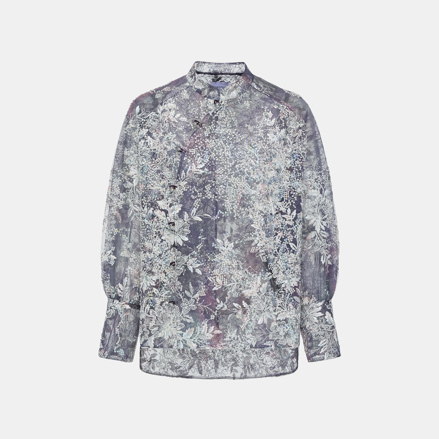 "Imperial Garden Teatime"緞染繡霞奢華珠繡蕾絲輕國風上衣—Nocturne Bloom凝夜浮香