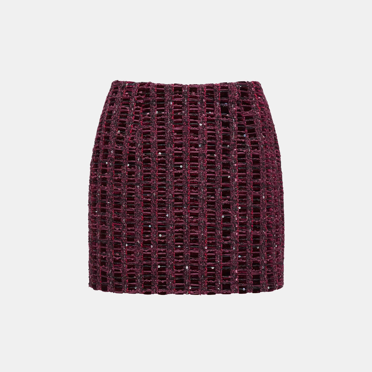 “Brunch at Ritz.” 花呢褲裙—絲絨紫