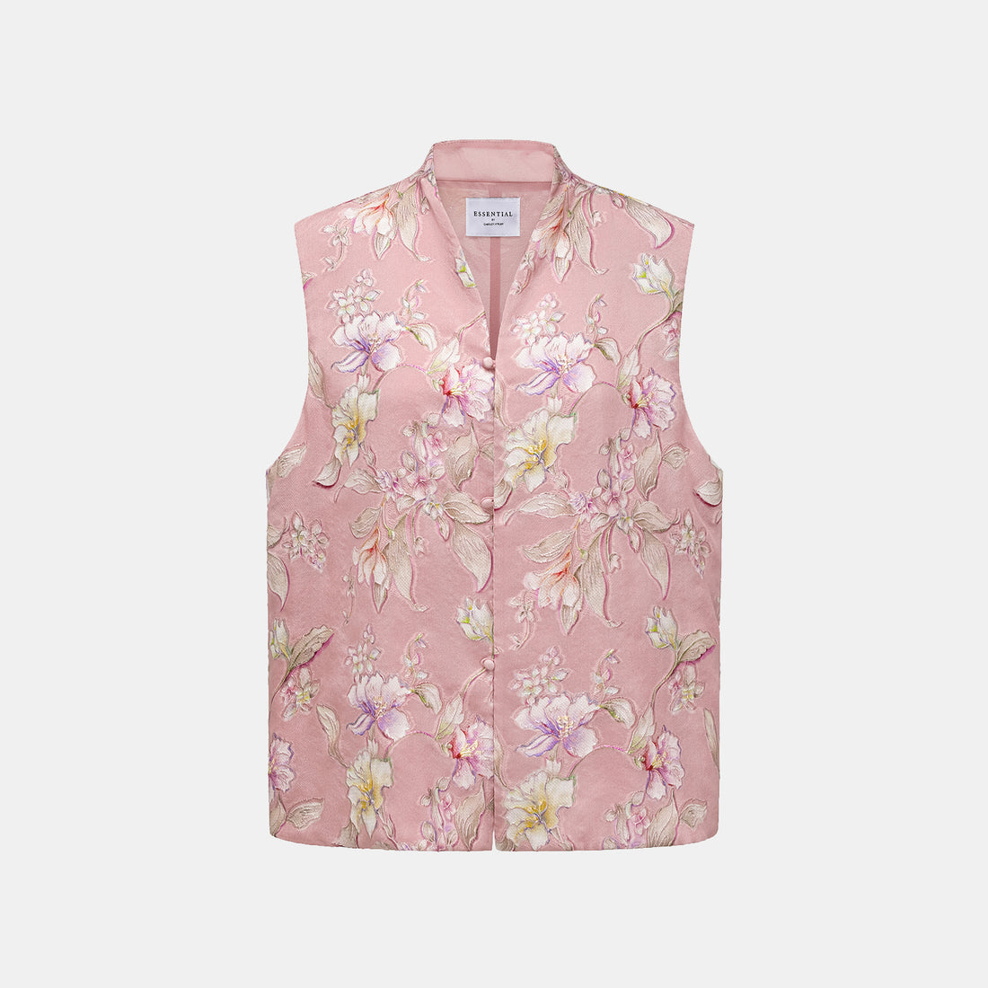 "Imperial Garden Teatime" Italian hand-painted silk vest