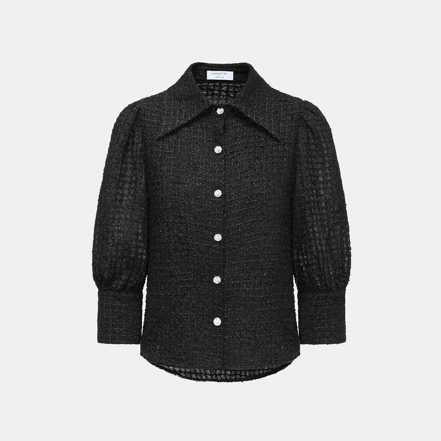 “Mayfair Datenight" 提花蕾絲襯衫—Midnight