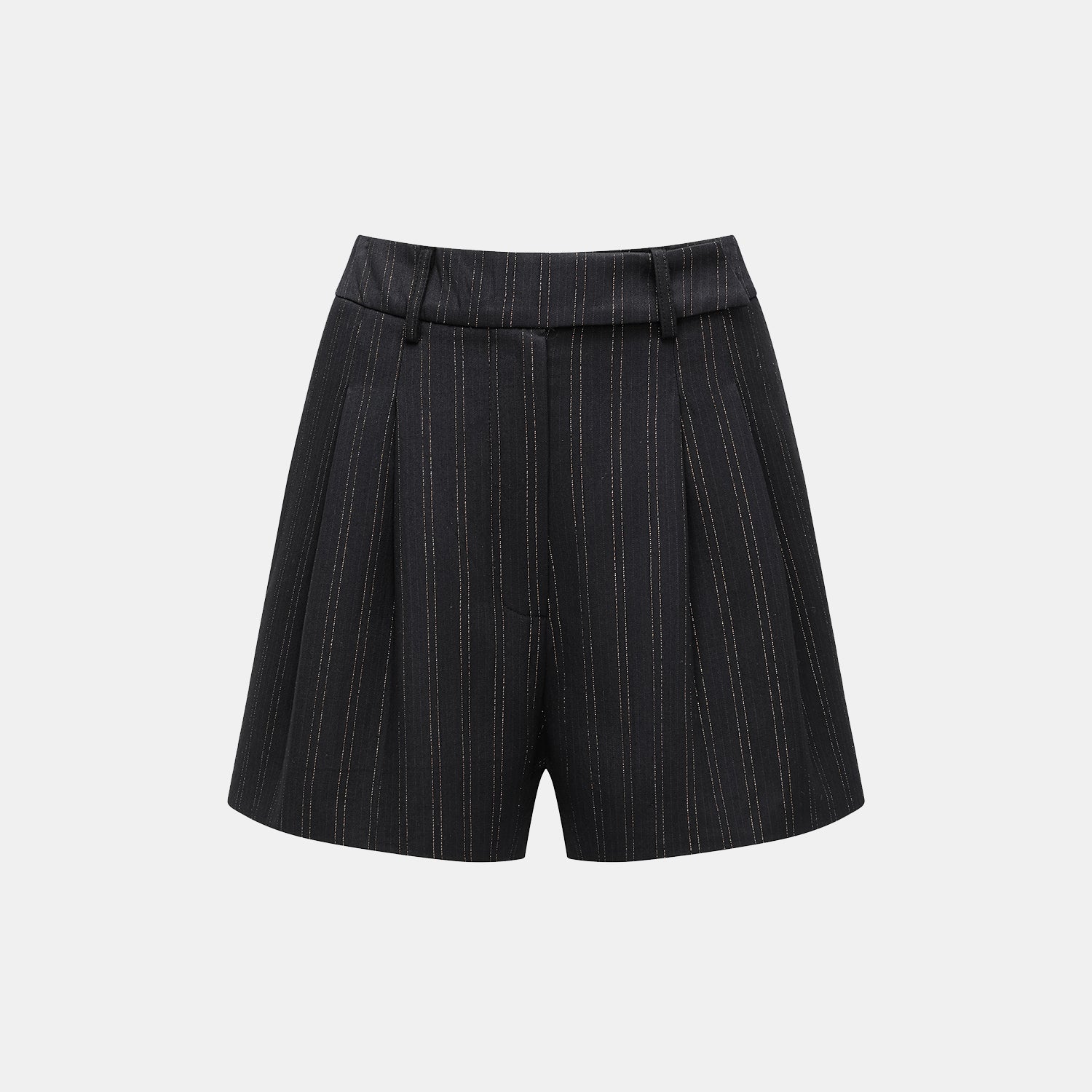 "Speak Sleek." 義大利織金工藝直條西裝短褲—Indigo