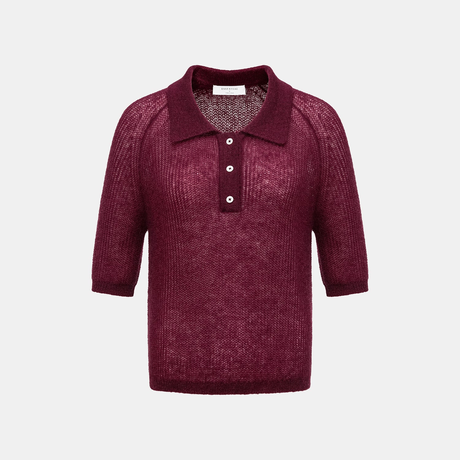 Autumn Diary Superfine Knit 3/4 Sleeve Top — Burgundy 