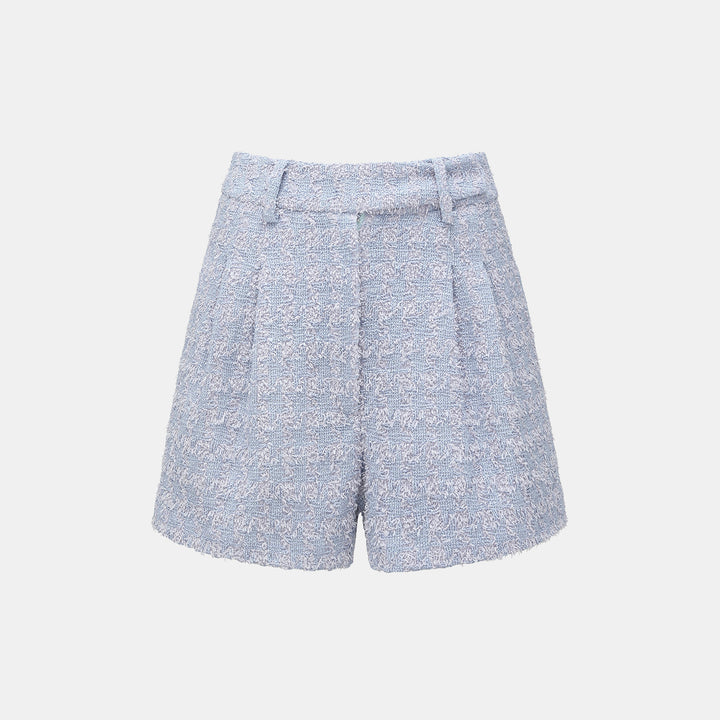 “Tokyo’Hours” 西班牙千鳥紋簇絨工藝花呢短褲——Violet Hour紫韻漫境