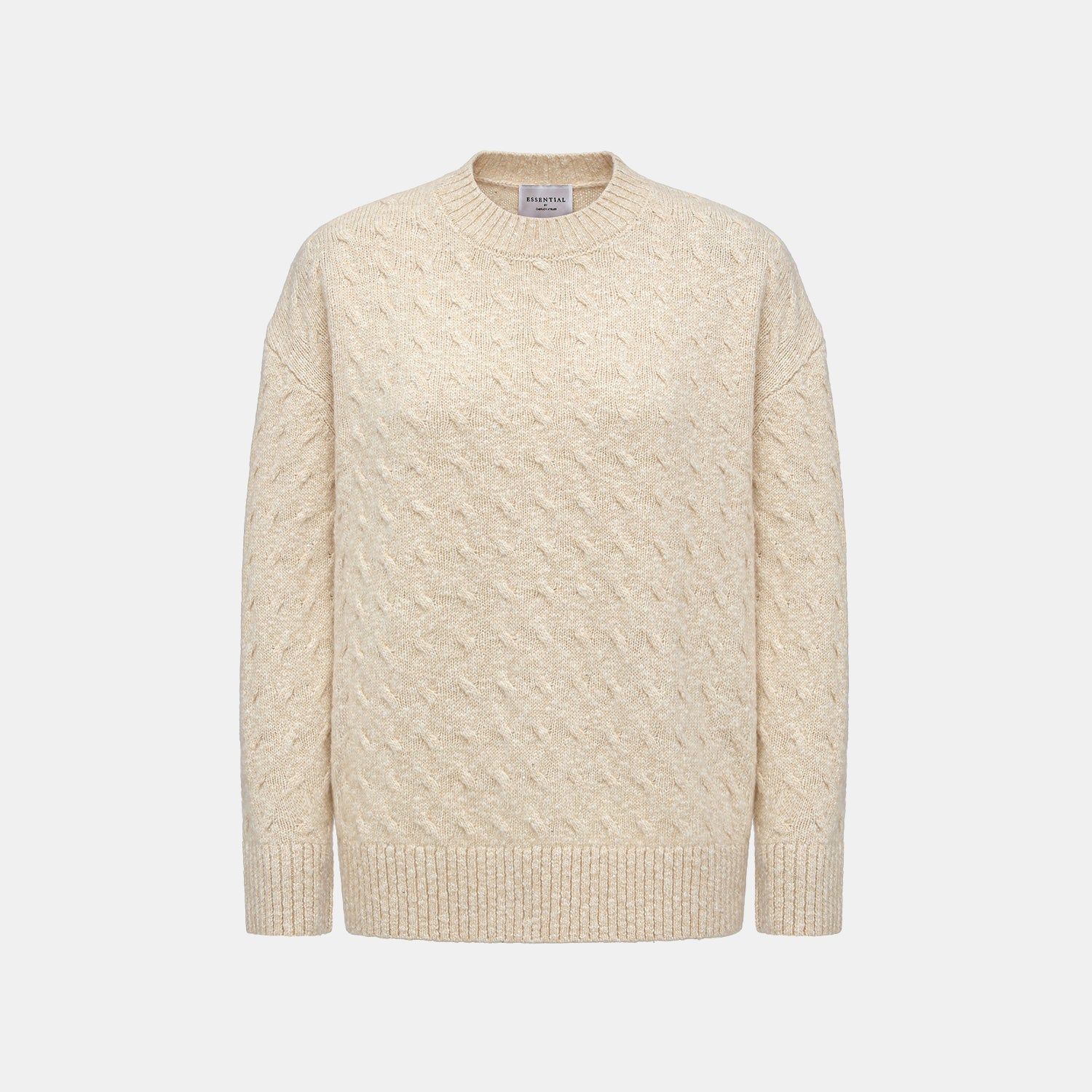 “Winter Diary” 100% Cashmere極細絨柔幾何浮織星點針織上衣—Morning Oat 晨光燕麥