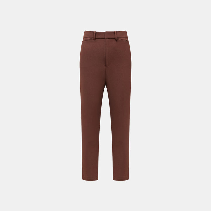 "Westminster Weekdays" Luxe Hemp Acetate Cropped Pants - Cognac 