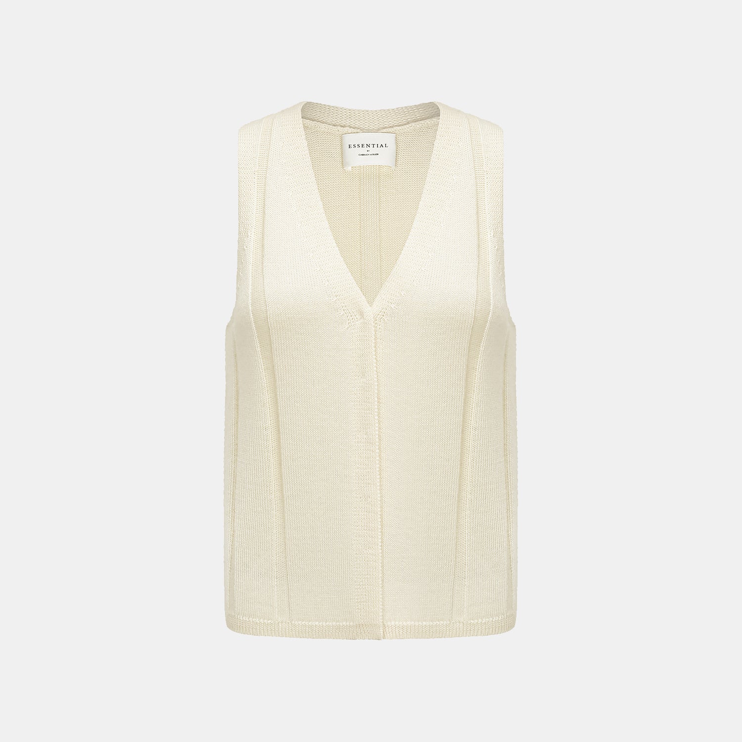 “Autumn Diary” 100%Cashmere V領背心—Milk