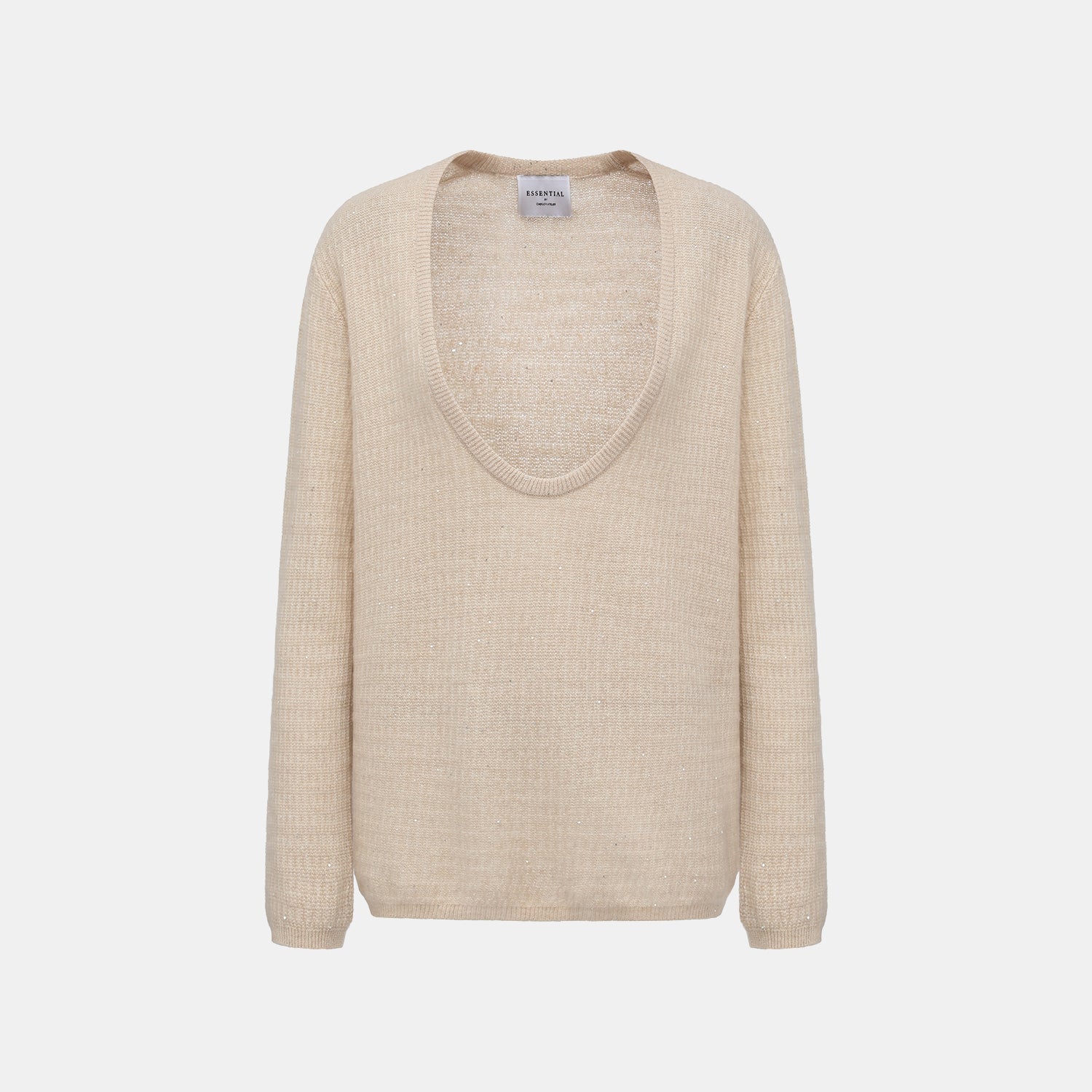 “Autumn Diary” 100% Cashmere極細絨柔星點低弧領針織上衣—Dream of Wheatfield麥田之夢