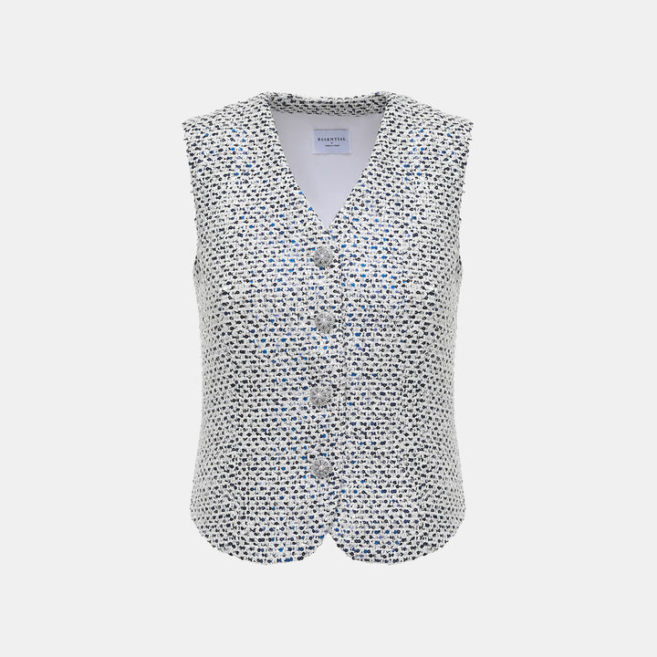 "Westminister Weekdays" Light Tweed Tie-Drawstring Waistcoat - Rational 