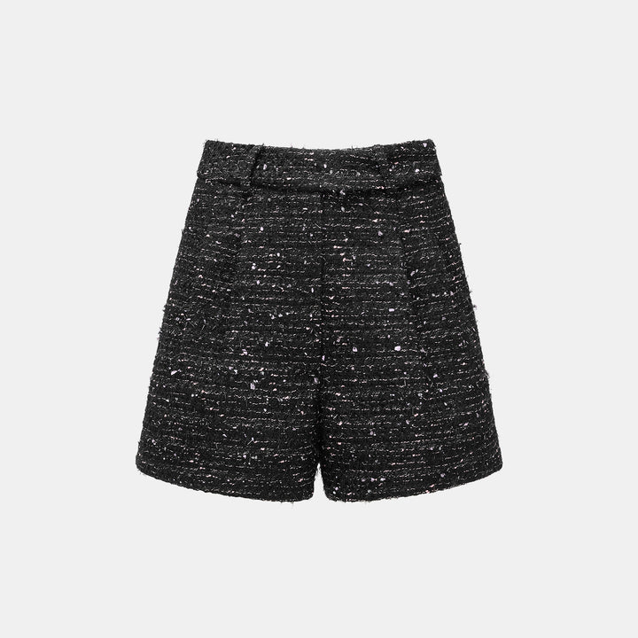 "Brunch at Ritz" Tweed Shorts—Hidden Pink 
