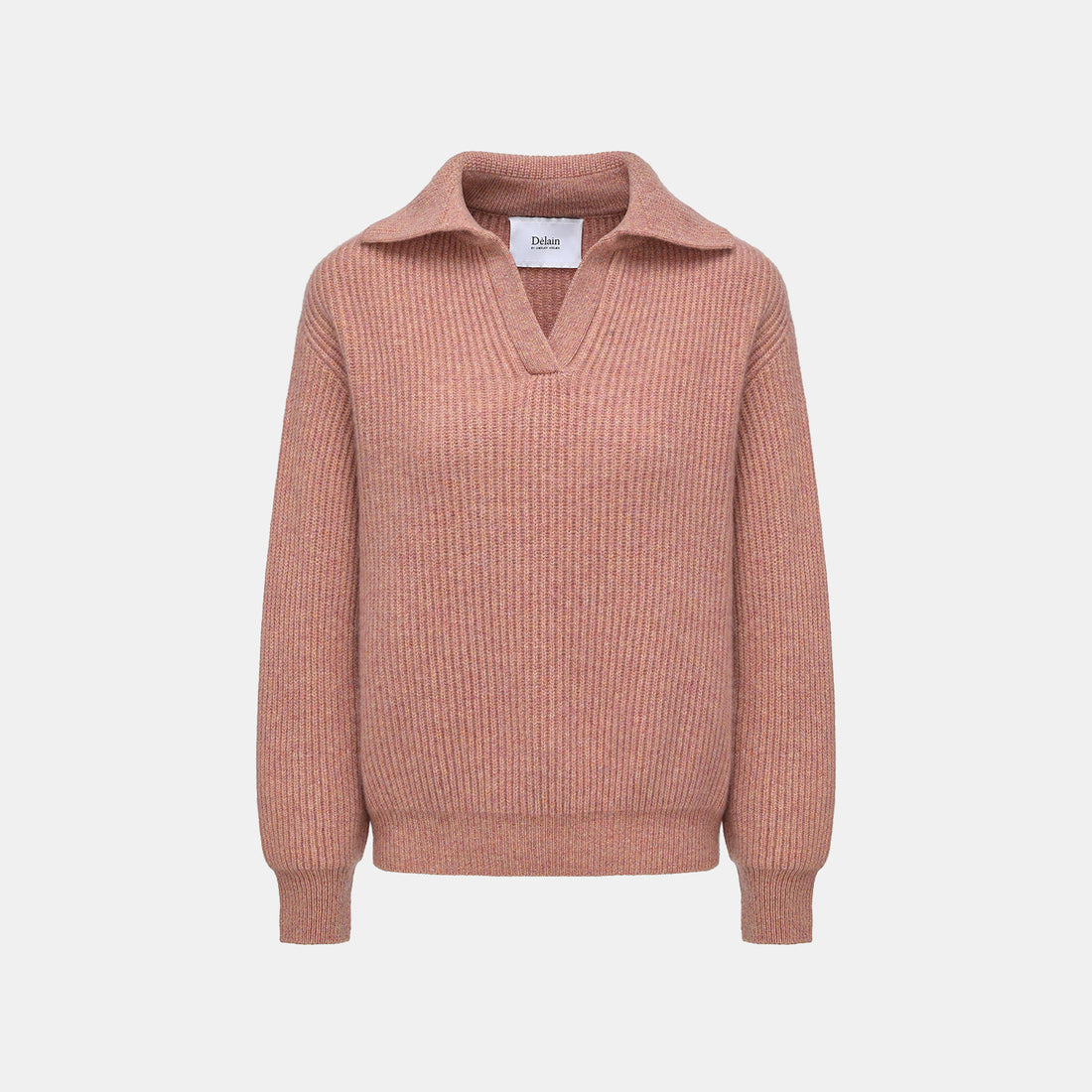 "Winter Diary" 100% Cashmere 粗針大翻領上衣（Yarn by Loro Piana)—Rosewood Blush絨粉玫瑰