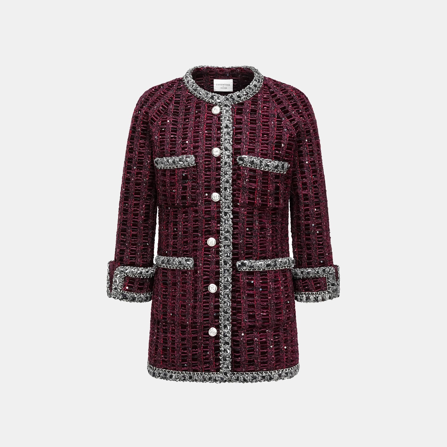 “Brunch at Ritz.” 中長款花呢外套—絲絨紫