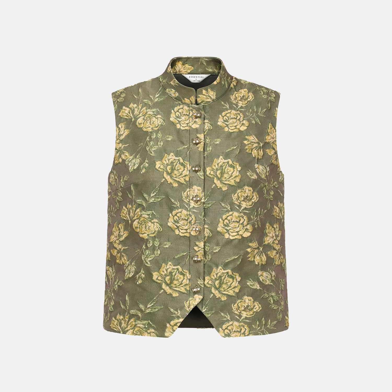 "Imperial Garden Teatime" Silk Wool Light Chinese Style Suit - Green 