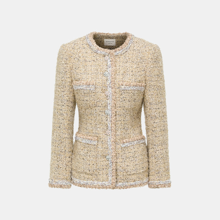 "Winter Versailles" Tweed Jacket - Purple/Gold 