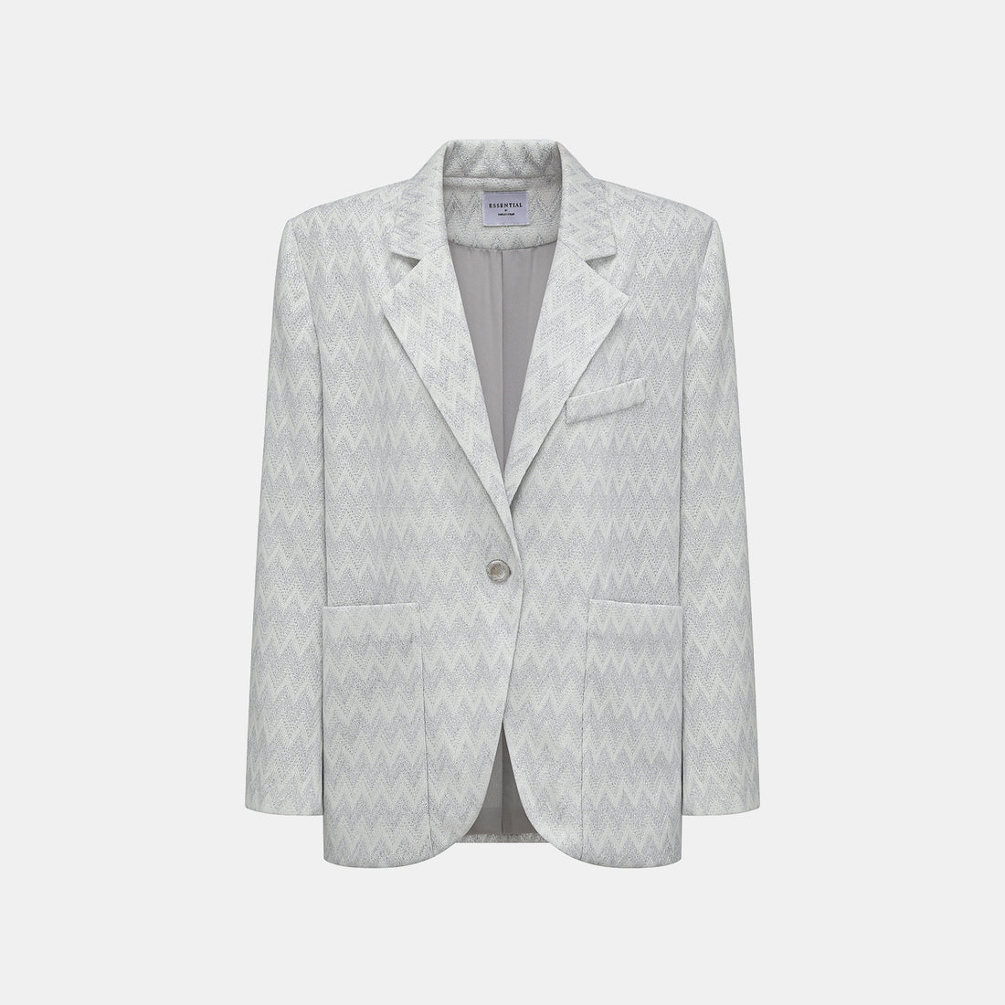 “Autumn Diary”義大利Chevron山形銀燦織紋針織西裝外套—Hazy Vale煙嵐悠境