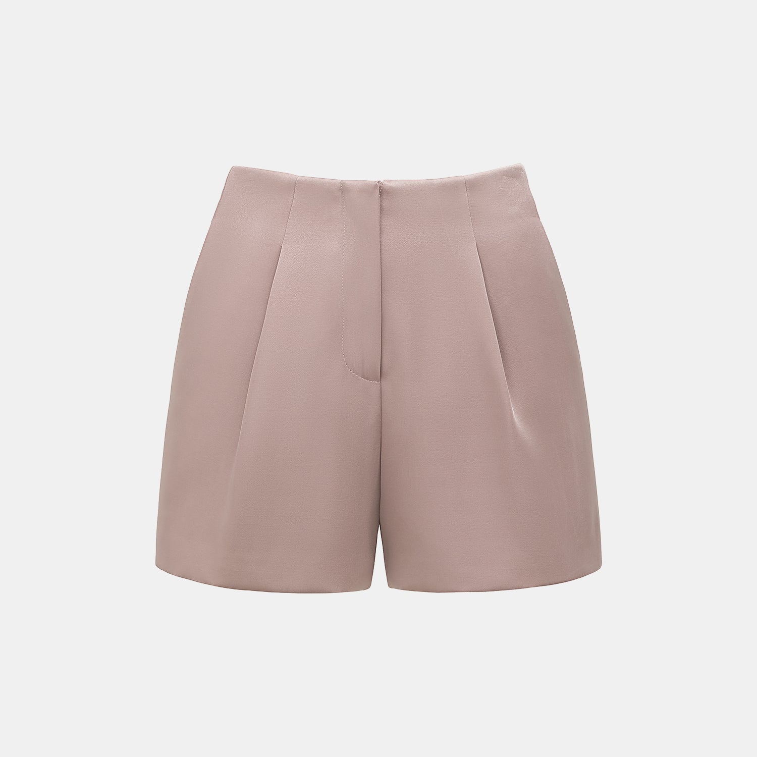 "Weekend at Monaco." 重磅緞面短褲 — Taupe