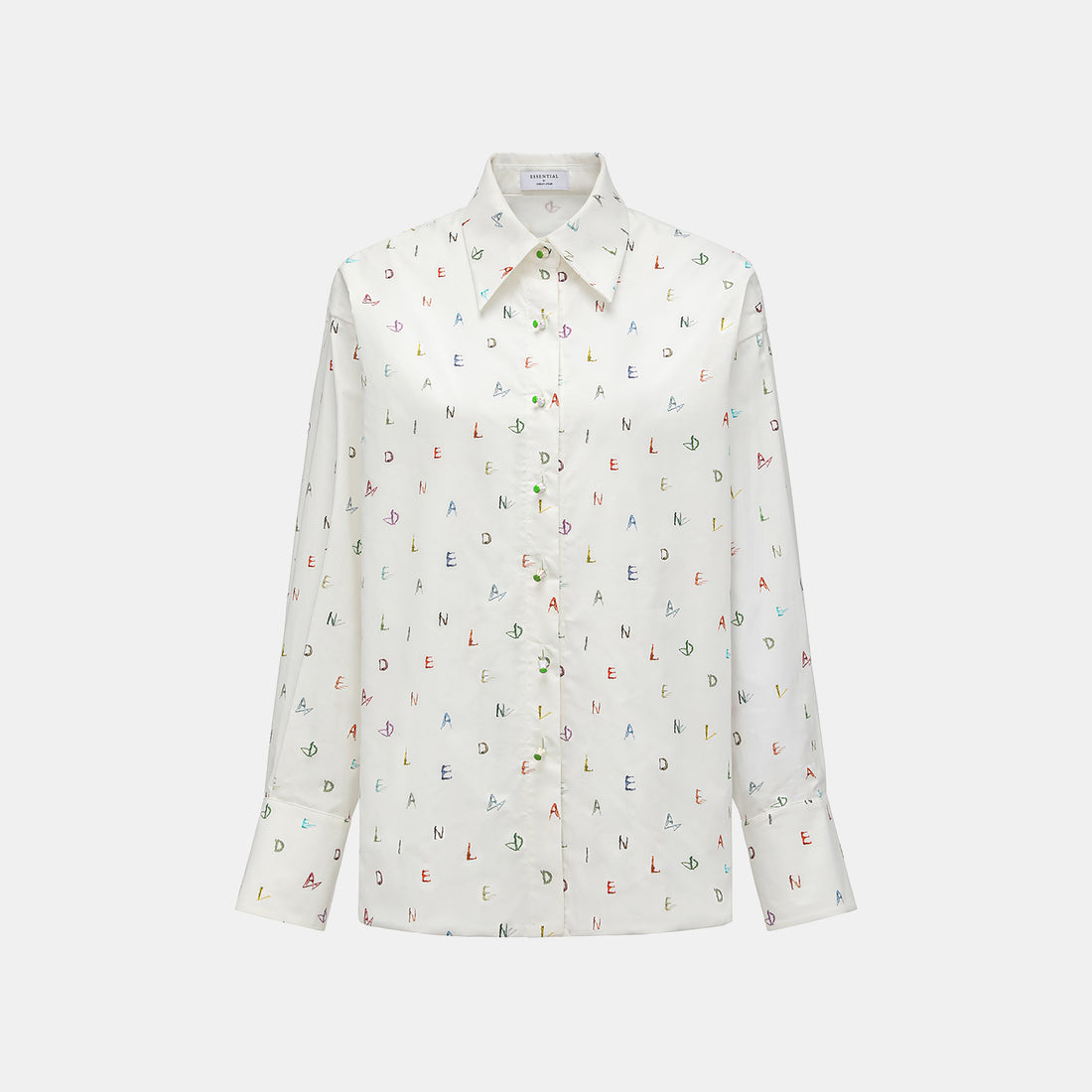 “知性時刻”義大利純棉Monogram繪印工藝襯衫—Ink Whisper漫綴字語