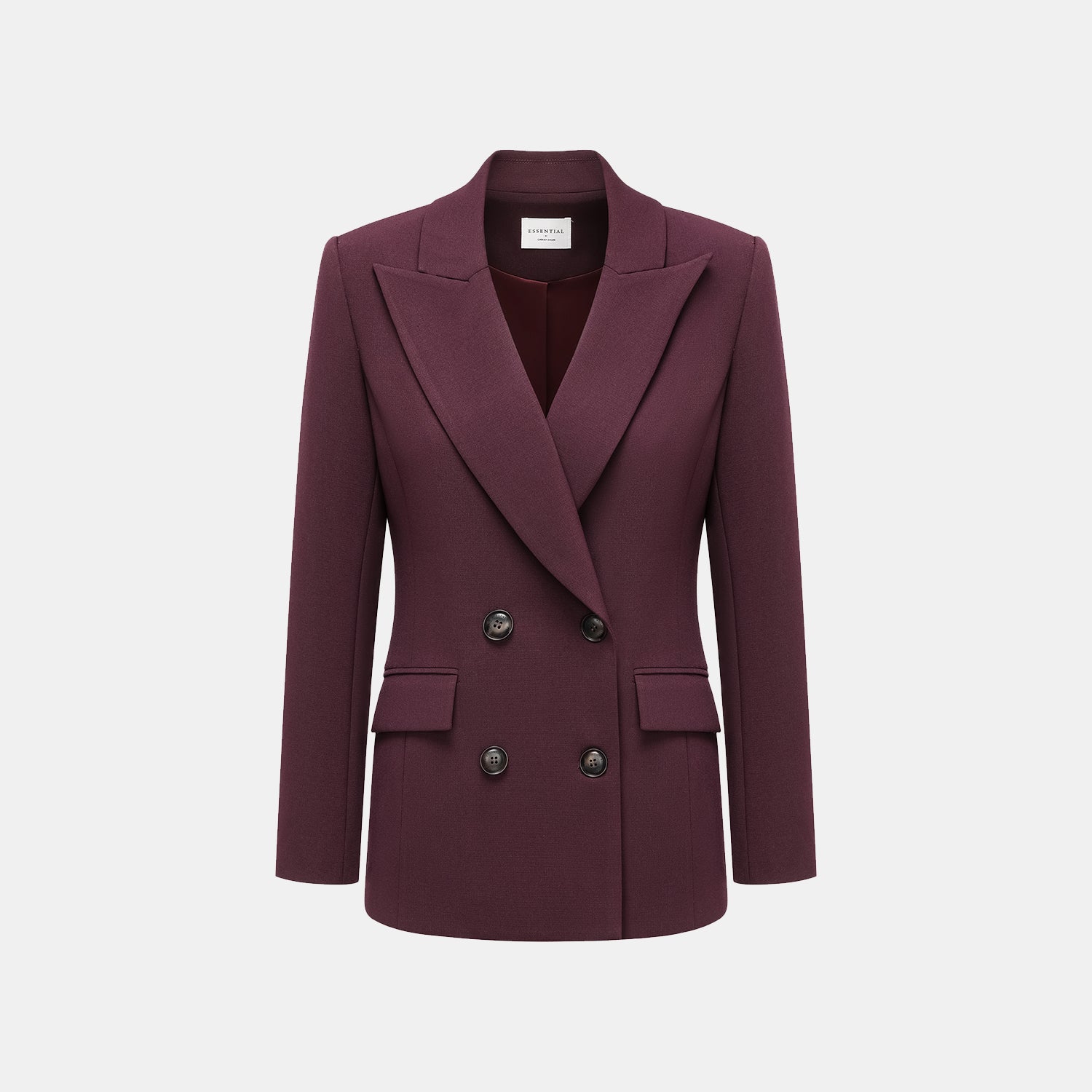 "Westminster Weekdays" Luxury hemp acetate double-breasted blazer - Pinot noir 