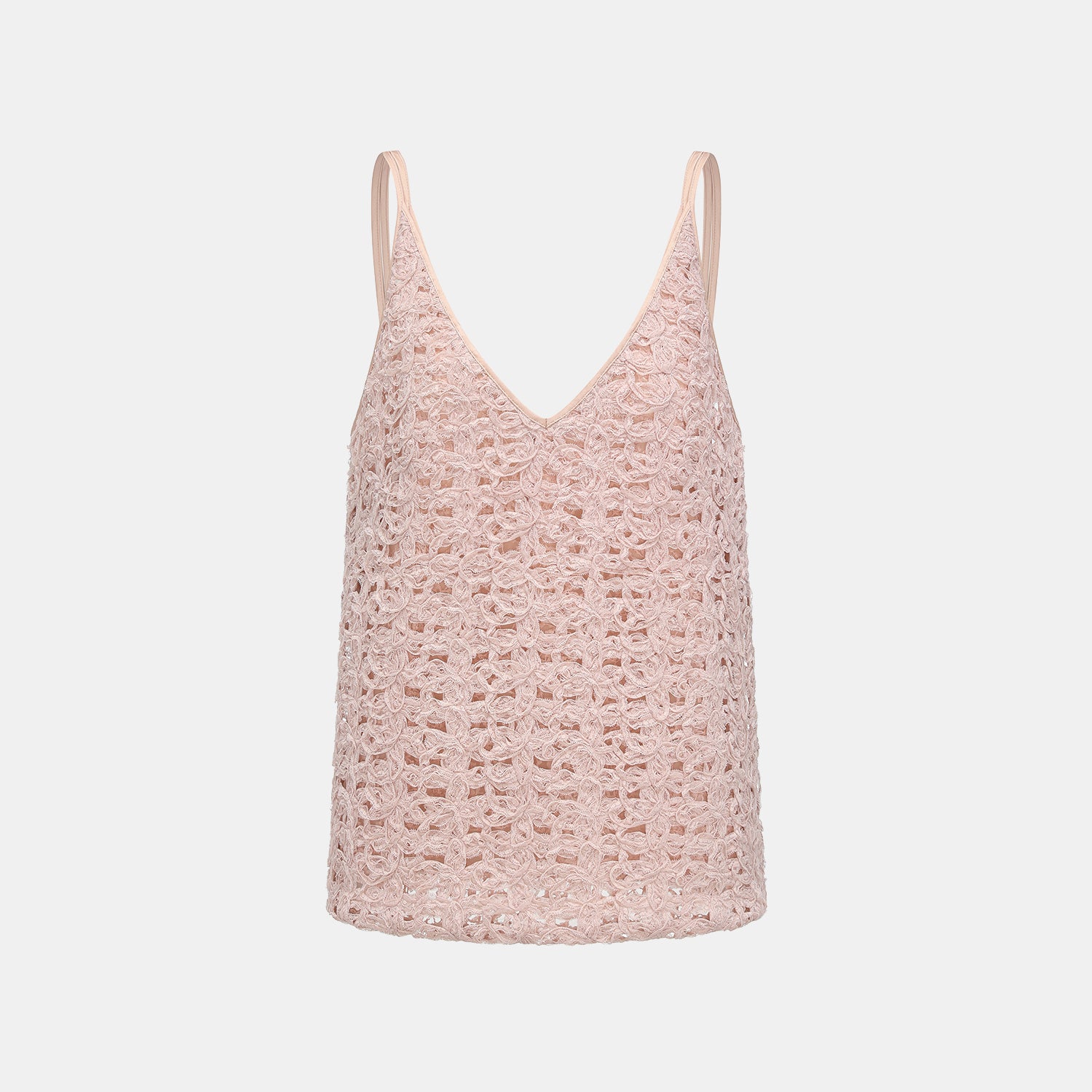 “Sloane Ave."繞畫織藝鏤花蕾絲細肩帶背心—Rose Reverie織夢玫瑰