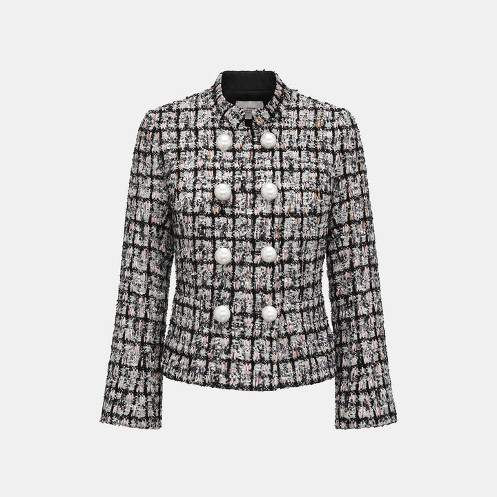 “Chelsea Tea Time."義大利紗花格織花呢外套—Fog Nocturne霧都夜詠