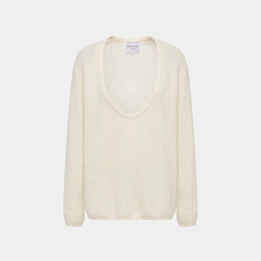 “Autumn Diary” 100% Cashmere極細絨柔星點低弧領針織上衣—Velour Moonlight絲絨月光